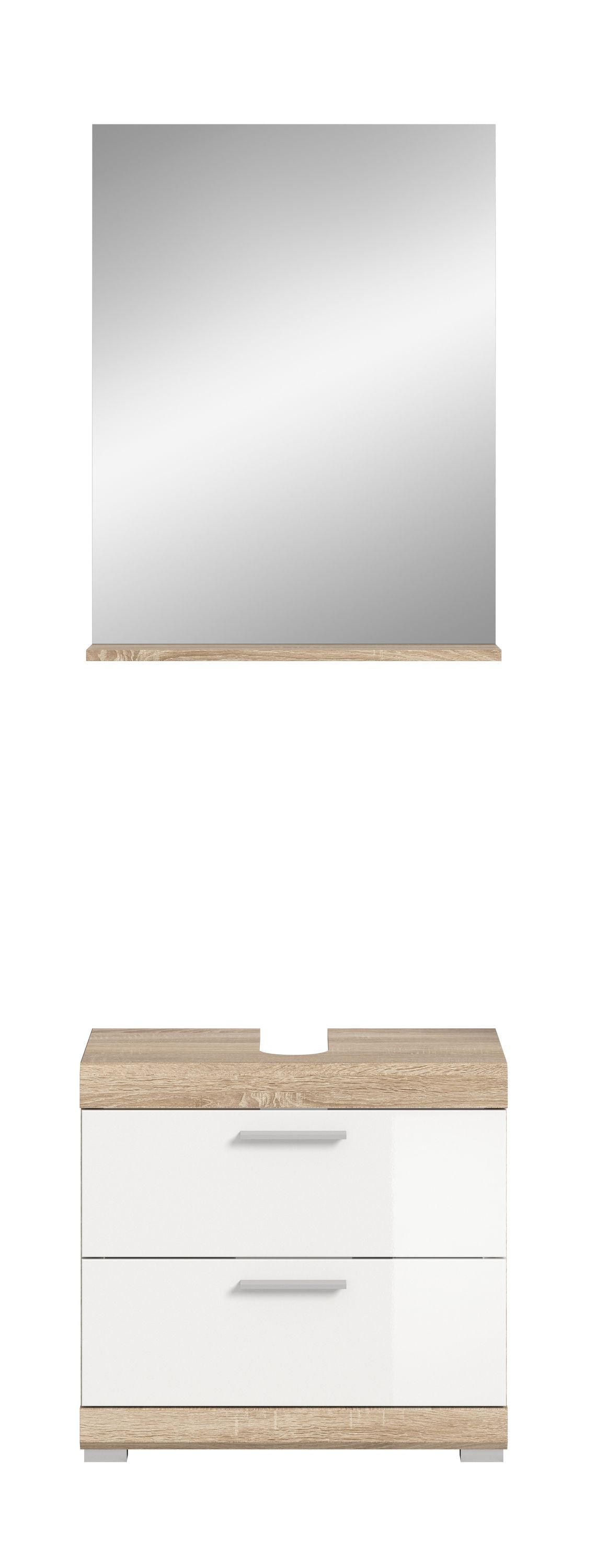 Homes & Jones Badezimmerset 2-tlg., Badezimmer Set mit Badschrank und Spiegel