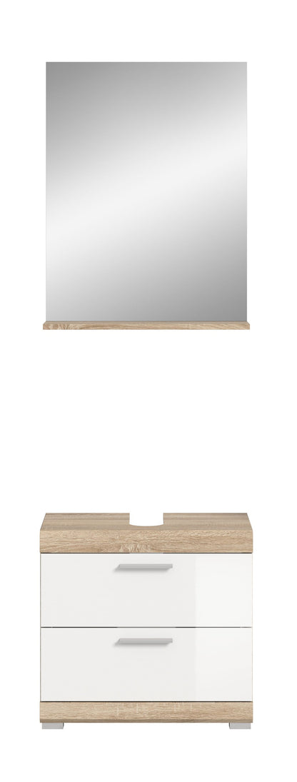 Homes & Jones Badezimmerset 2-tlg., Badezimmer Set mit Badschrank und Spiegel