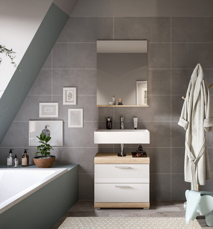 Homes & Jones Badezimmerset 2-tlg., Badezimmer Set mit Badschrank und Spiegel
