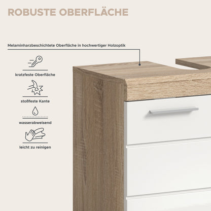Robuste Küchenarbeitsplatte mit Fronten und eingelassenem Spülenausschnitt