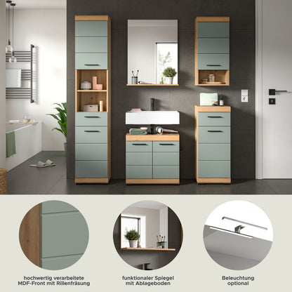 Homes & Jones Badmöbel 4tlg. Set, Badezimmerset mit Hochglanz Fronten