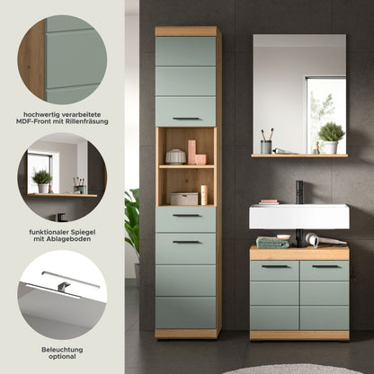 Homes & Jones Badmöbel 3tlg. Set, Badezimmerset mit Hochglanz Fronten