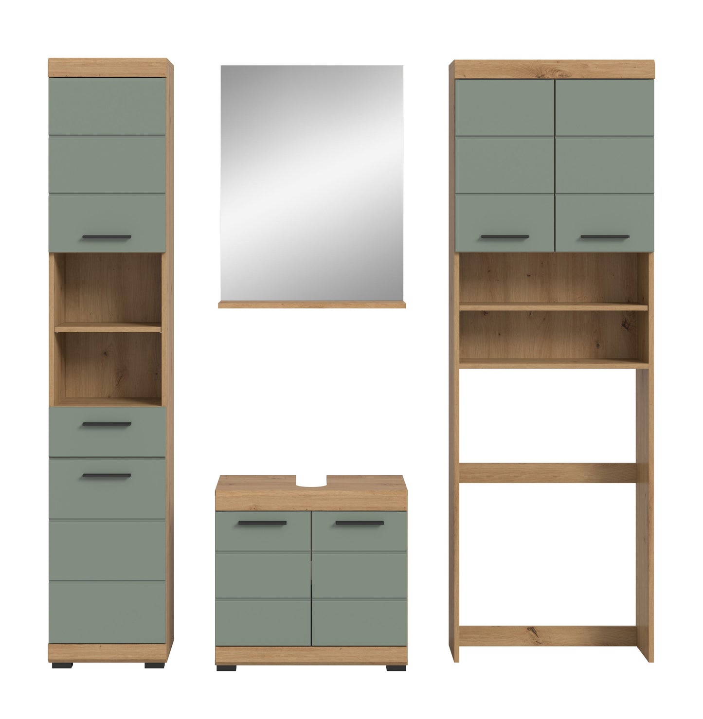 Homes & Jones Badezimmerset 4tlg., Badezimmer Set mit Waschmaschinenschrank