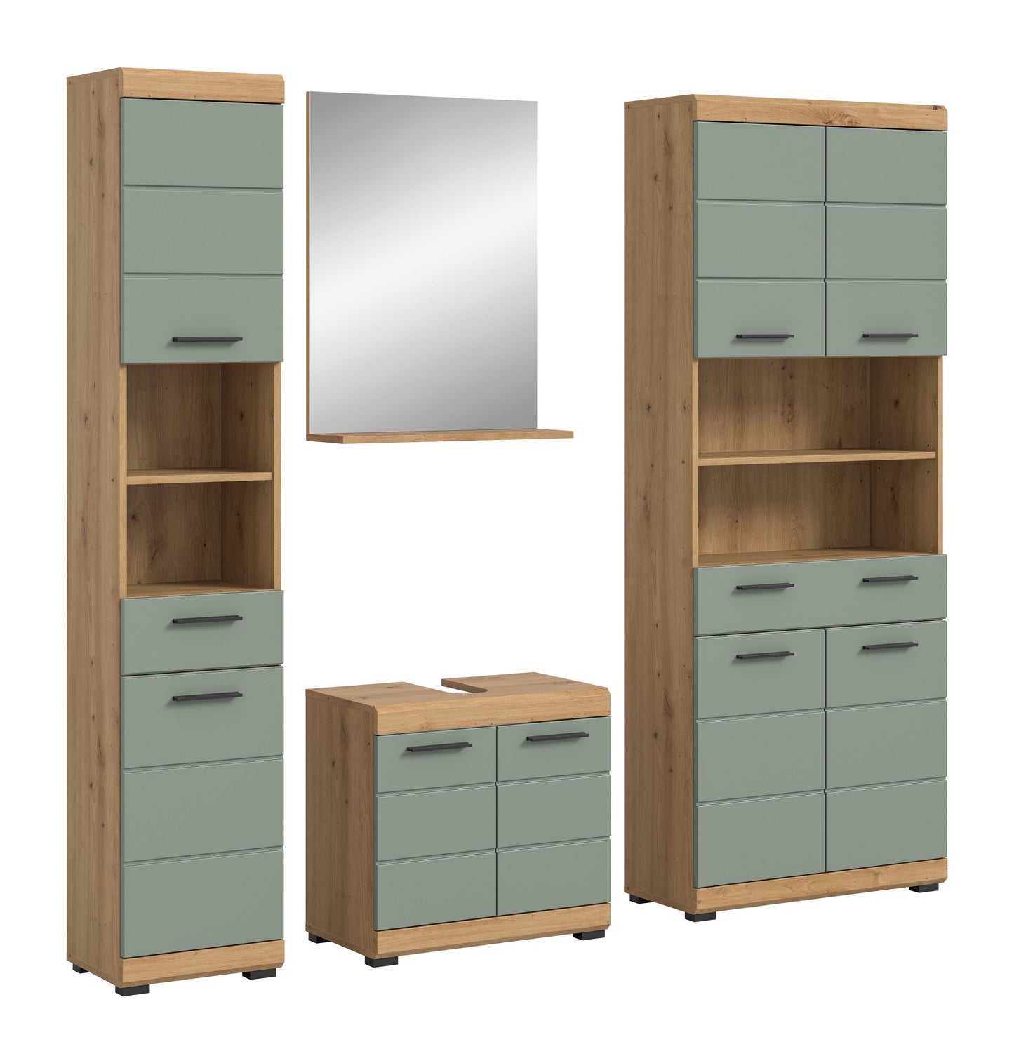 Homes & Jones Badezimmerset 4tlg., Badezimmer Set mit Midi Badezimmerschrank