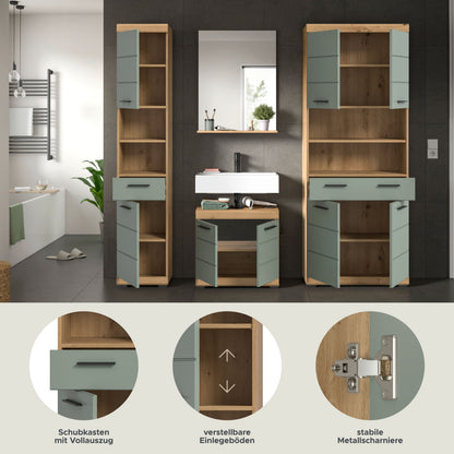 Homes & Jones Badezimmerset 4tlg., Badezimmer Set mit Midi Badezimmerschrank