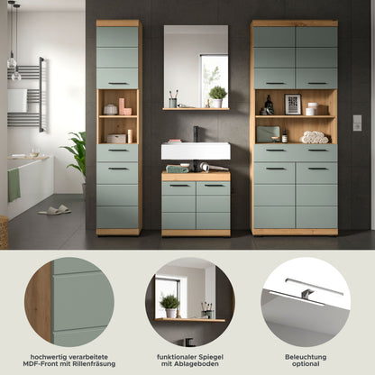 Homes & Jones Badezimmerset 4tlg., Badezimmer Set mit Midi Badezimmerschrank