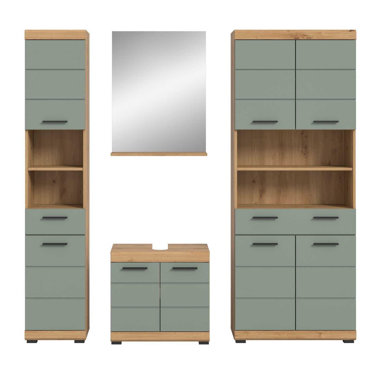 Homes & Jones Badezimmerset 4tlg., Badezimmer Set mit Midi Badezimmerschrank