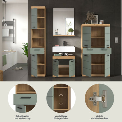 Homes & Jones Badezimmerset 4tlg., Badezimmer Set mit  Schränken und  Spiegel