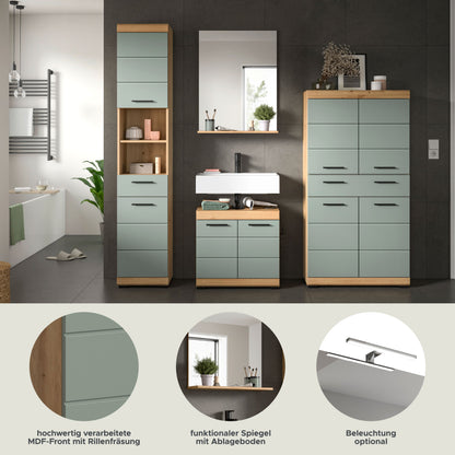 Homes & Jones Badezimmerset 4tlg., Badezimmer Set mit  Schränken und  Spiegel