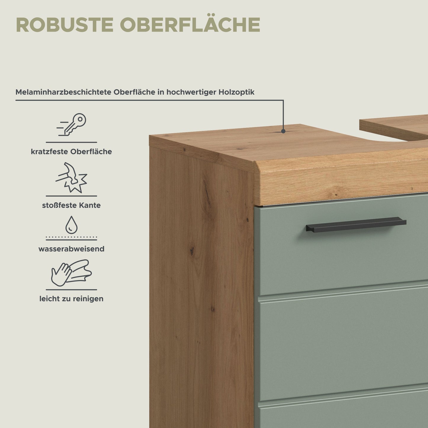 Homes & Jones Badezimmerset 4tlg., Badezimmer Set mit  Schränken und  Spiegel