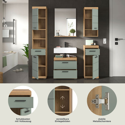 Homes & Jones Badezimmerset 5-tlg., Badezimmer Set mit Badschränken und Spiegel