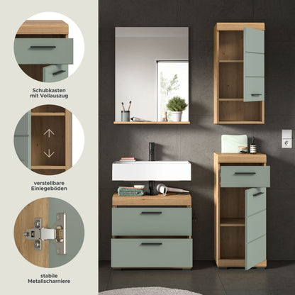 Homes & Jones Badezimmerset 4-tlg., Badezimmer Set mit Badschränken und Spiegel