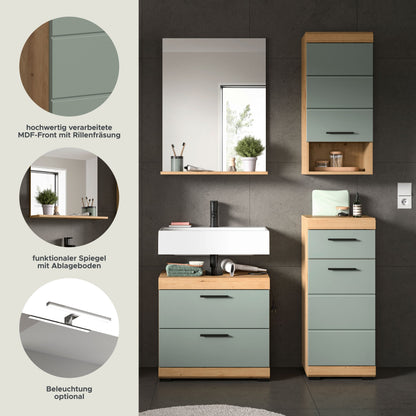 Homes & Jones Badezimmerset 4-tlg., Badezimmer Set mit Badschränken und Spiegel