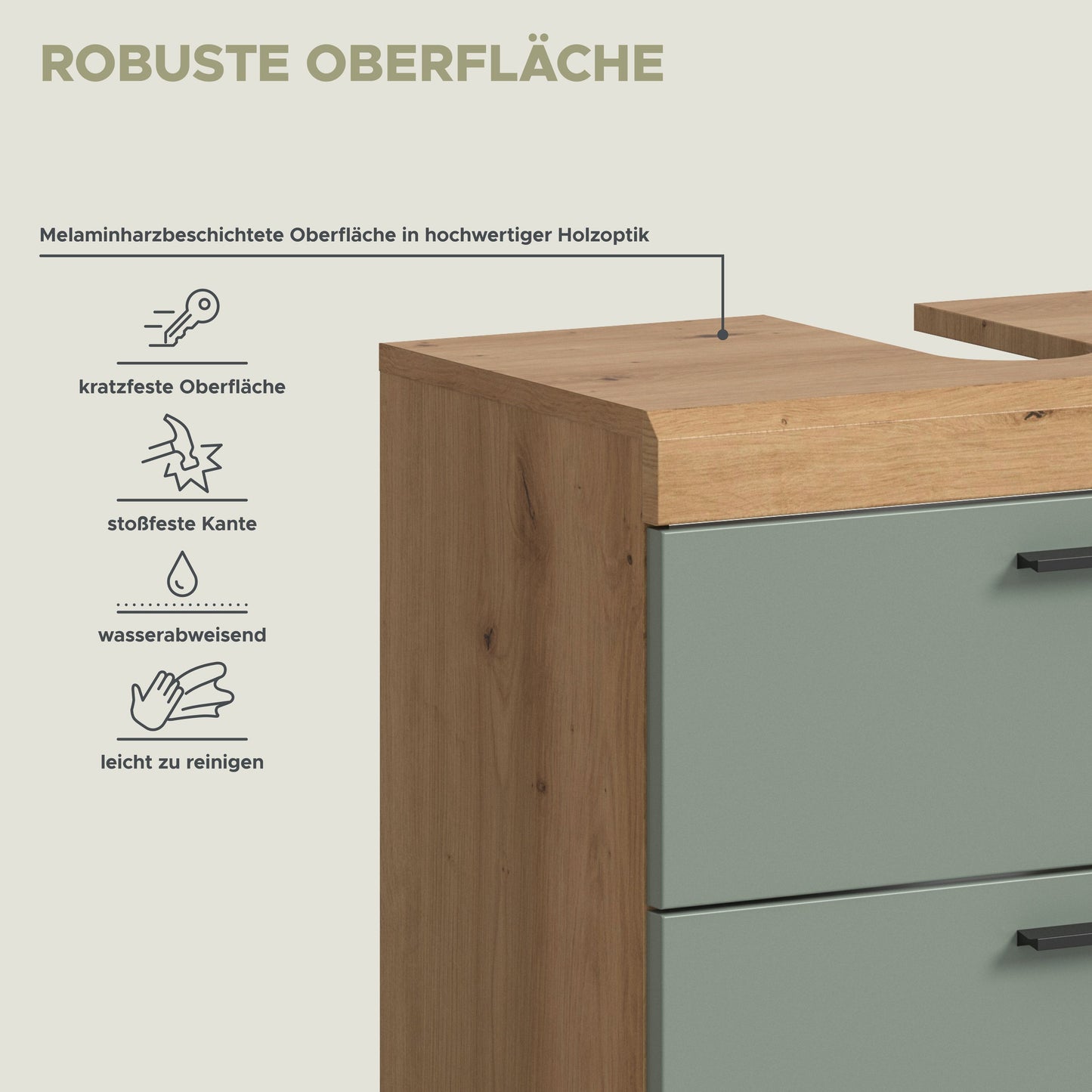 Homes & Jones Badezimmerset 4-tlg., Badezimmer Set mit Badschränken und Spiegel