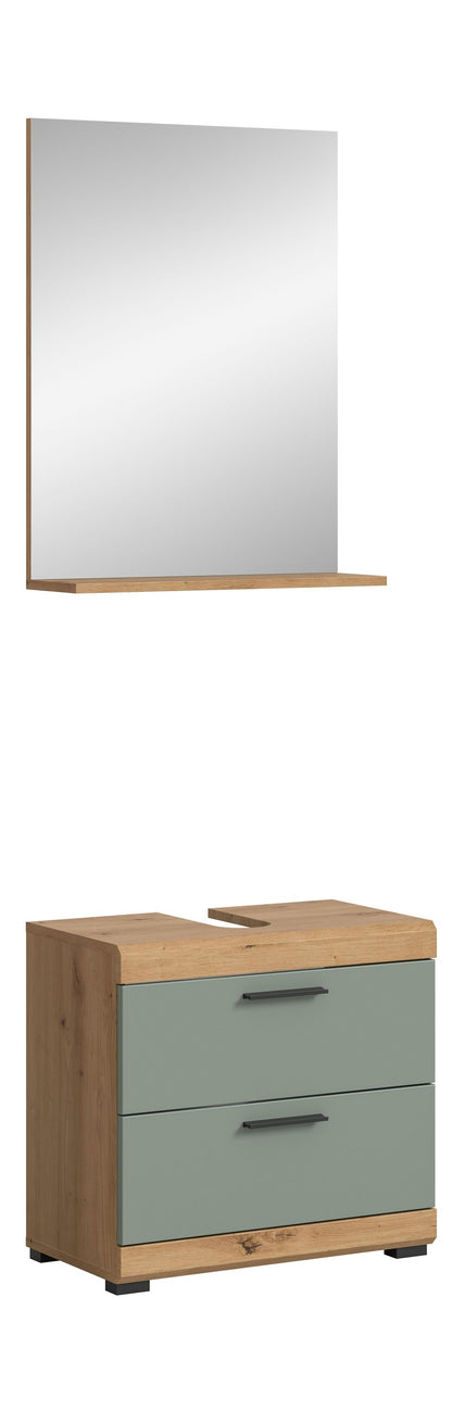 Homes & Jones Badezimmerset 2-tlg., Badezimmer Set mit Badschrank und Spiegel