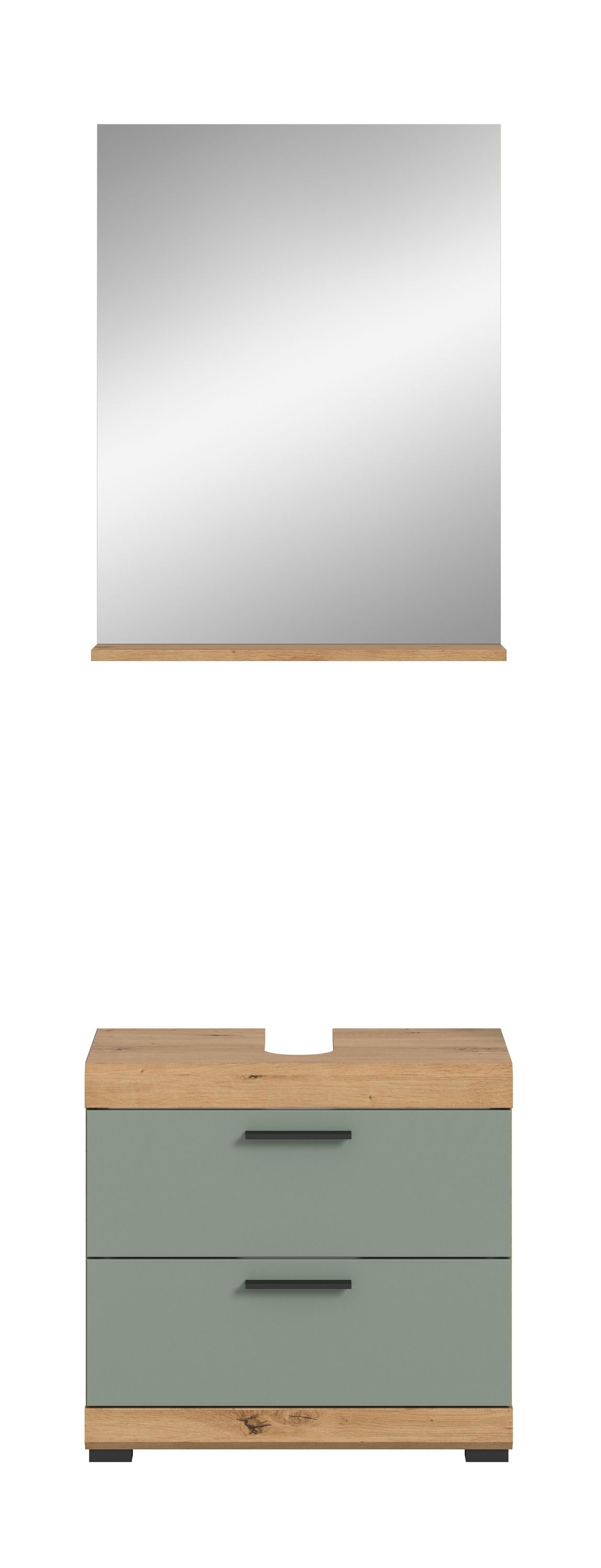 Homes & Jones Badezimmerset 2-tlg., Badezimmer Set mit Badschrank und Spiegel
