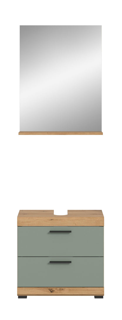 Homes & Jones Badezimmerset 2-tlg., Badezimmer Set mit Badschrank und Spiegel