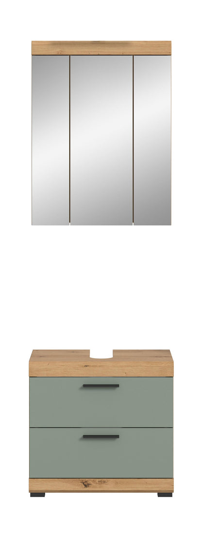 Homes & Jones Badezimmerset: Spiegelschrank (3 Türen) und Unterschrank (2 Schubladen)