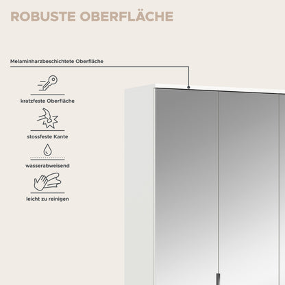 Spiegelschrank-Set mit melaminbeschichteter Oberflächenansicht, schützende Kanten