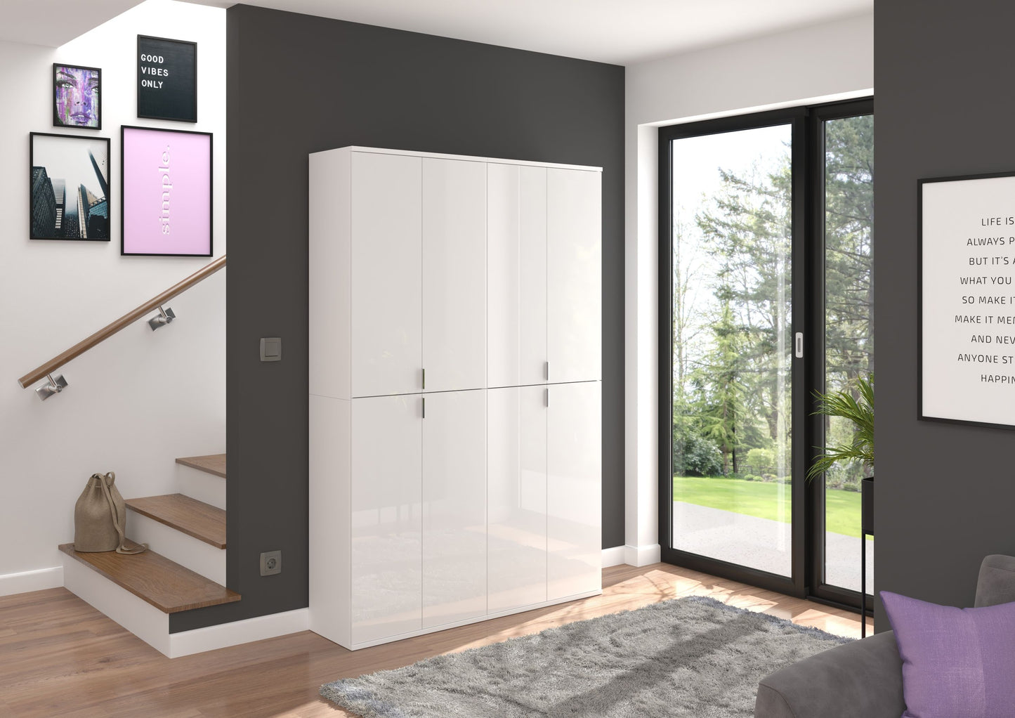 Homes & Jones Universalschrank Set 2-tlg., Garderobenschrank, Flurschrank