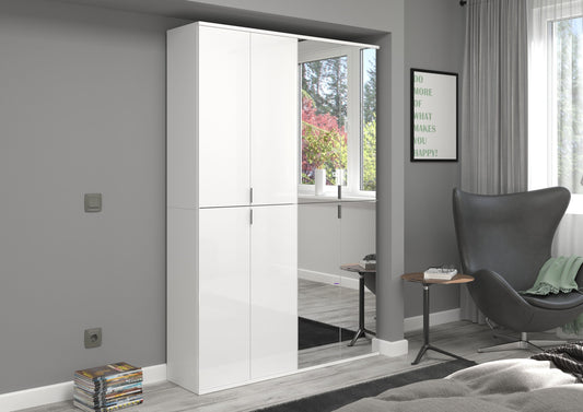 Homes & Jones Schränke 2er Set, 1x Schrank mit Spiegelfront ,1x Schrank mit Tür