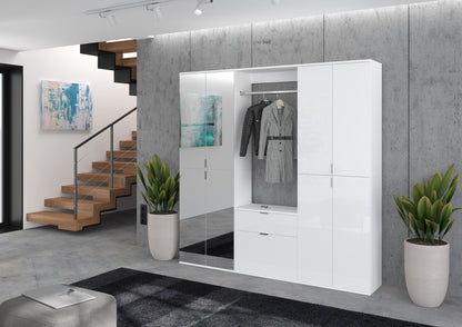 Homes & Jones Schränke 2er Set, 1x Schrank mit Spiegelfront ,1x Schrank mit Tür