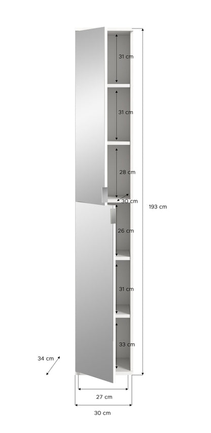 Homes & Jones Schränke 2er Set, 1x Schrank mit Spiegelfront ,1x Schrank mit Tür