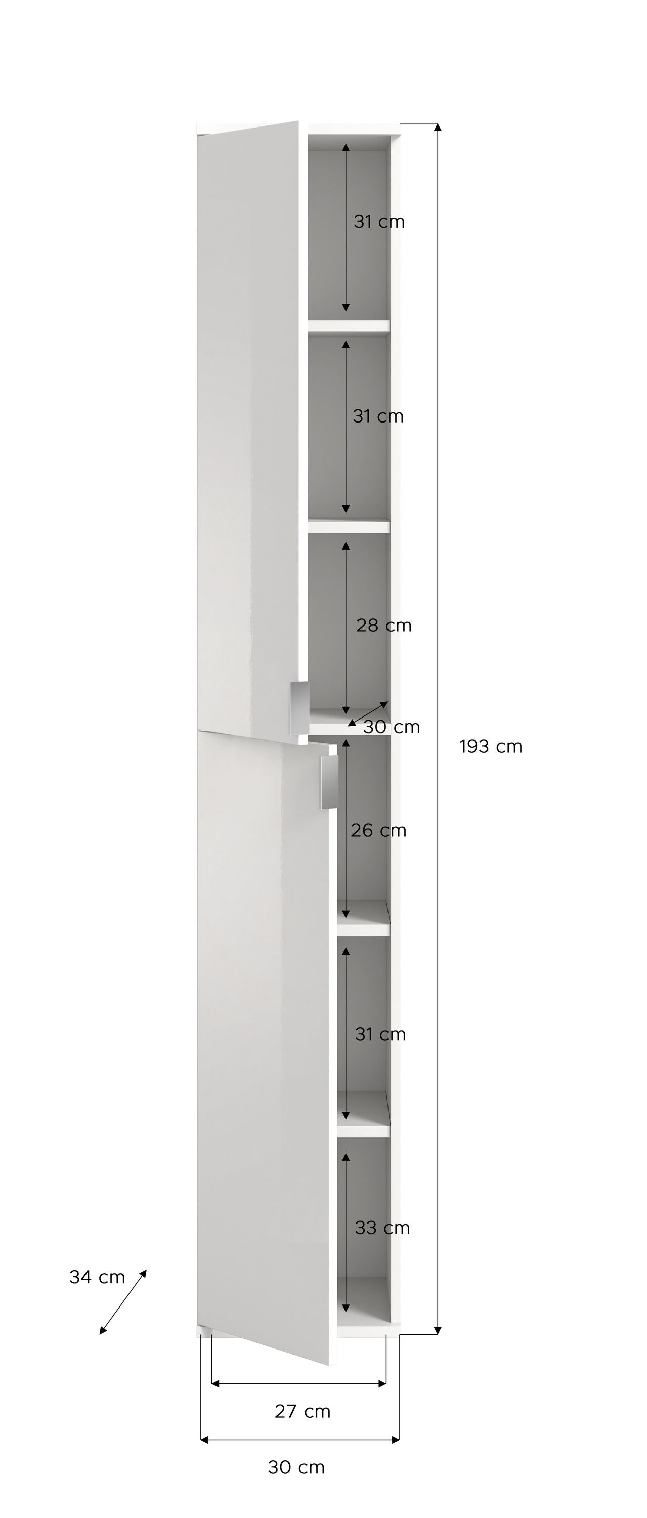Homes & Jones Schränke 2er Set, 1x Schrank mit Spiegelfront ,1x Schrank mit Tür