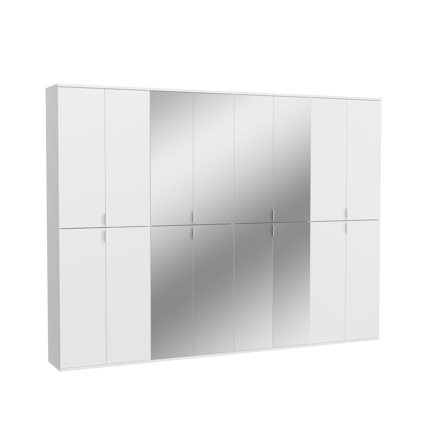 Homes & Jones Schränke 4er Set, 2x Schrank mit Spiegelfront, 2x Schrank mit Tür
