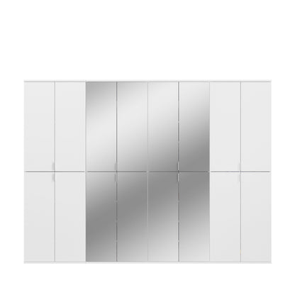 Homes & Jones Schränke 4er Set, 2x Schrank mit Spiegelfront, 2x Schrank mit Tür
