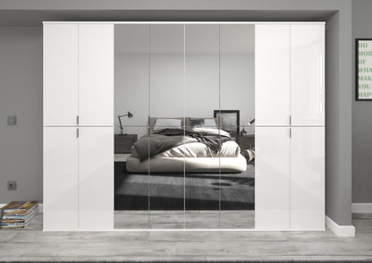 Homes & Jones Schränke 4er Set, 2x Schrank mit Spiegelfront, 2x Schrank mit Tür