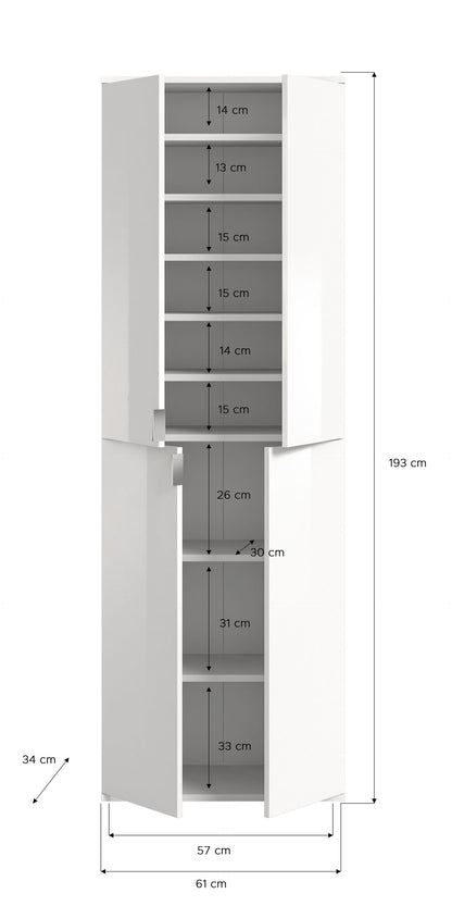 Homes & Jones Schränke 2er Set,1x Schrank mit Türen,1x Schrank mit Glasfronten