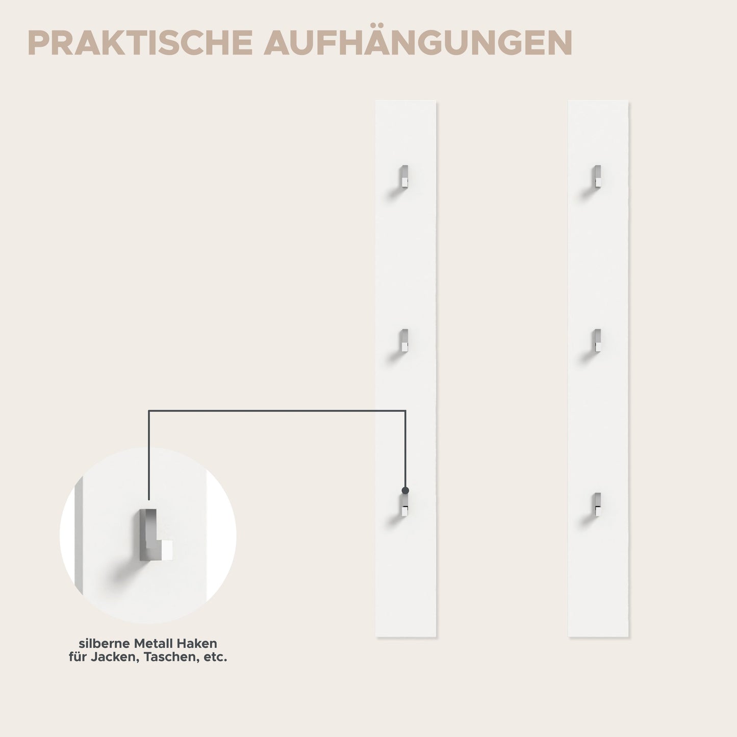 Homes & Jones Garderobenset 5-tlg, weiß Hochglanz, Flurmöbel mit Spiegel