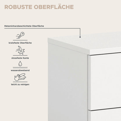 Homes & Jones Garderobenset 3-tlg, weiß Hochglanz, Flurmöbel mit Spiegelschrank