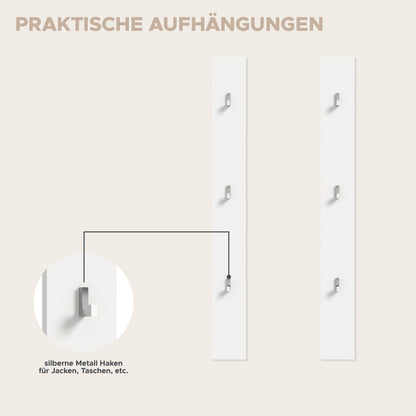 Homes & Jones Garderobenset 3-tlg, weiß Hochglanz, Flurmöbel mit Spiegelschrank