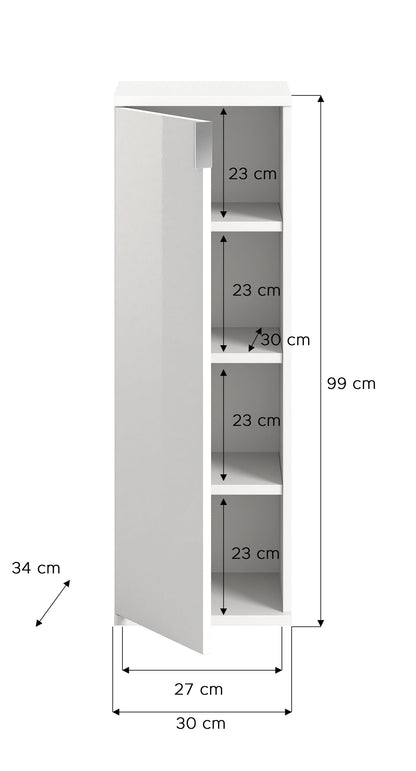 Commode Projet X 30x99x34 cm - Meuble de rangement multi-usages