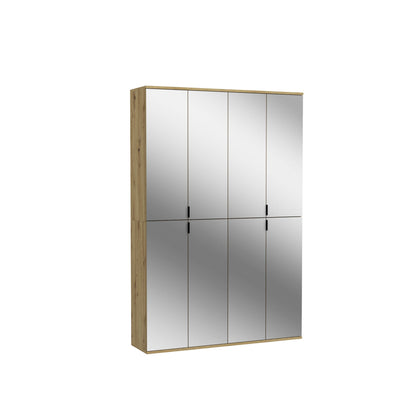 Spiegelschrank-Set mit Artisan-Eiche-Korpus, Spiegeltüren und schmalen Griffen, 2-tlg.
