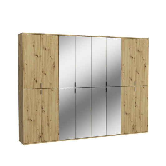 Homes & Jones Schränke 4er Set, 2x Schrank mit Spiegelfront, 2x Schrank mit Tür
