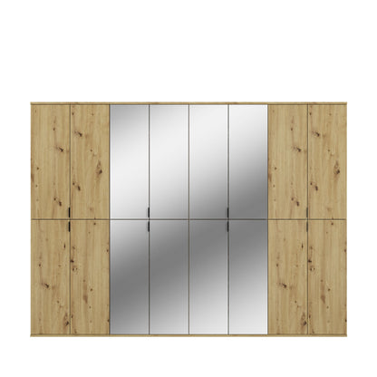 Homes & Jones Schränke 4er Set, 2x Schrank mit Spiegelfront, 2x Schrank mit Tür