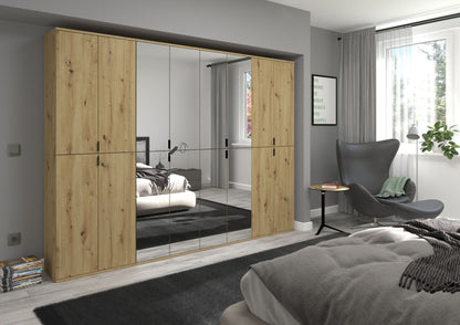 Homes & Jones Schränke 4er Set, 2x Schrank mit Spiegelfront, 2x Schrank mit Tür