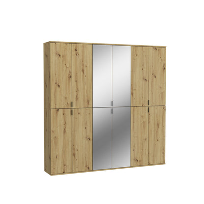 Homes & Jones Schränke 3er Set,1x Schrank mit Spiegelfront,2x Schrank mit Türen