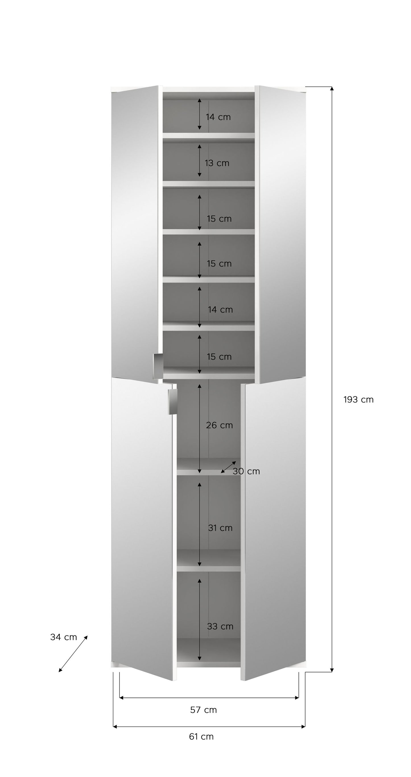 Homes & Jones Schränke 2er Set,1x Schrank mit Türen,1x Schrank mit Glasfronten