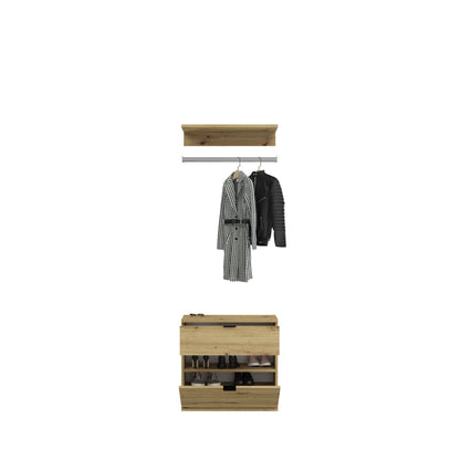 Garderobenschrank mit Kleiderstange und Schubladen, Artisan-Eiche-Optik