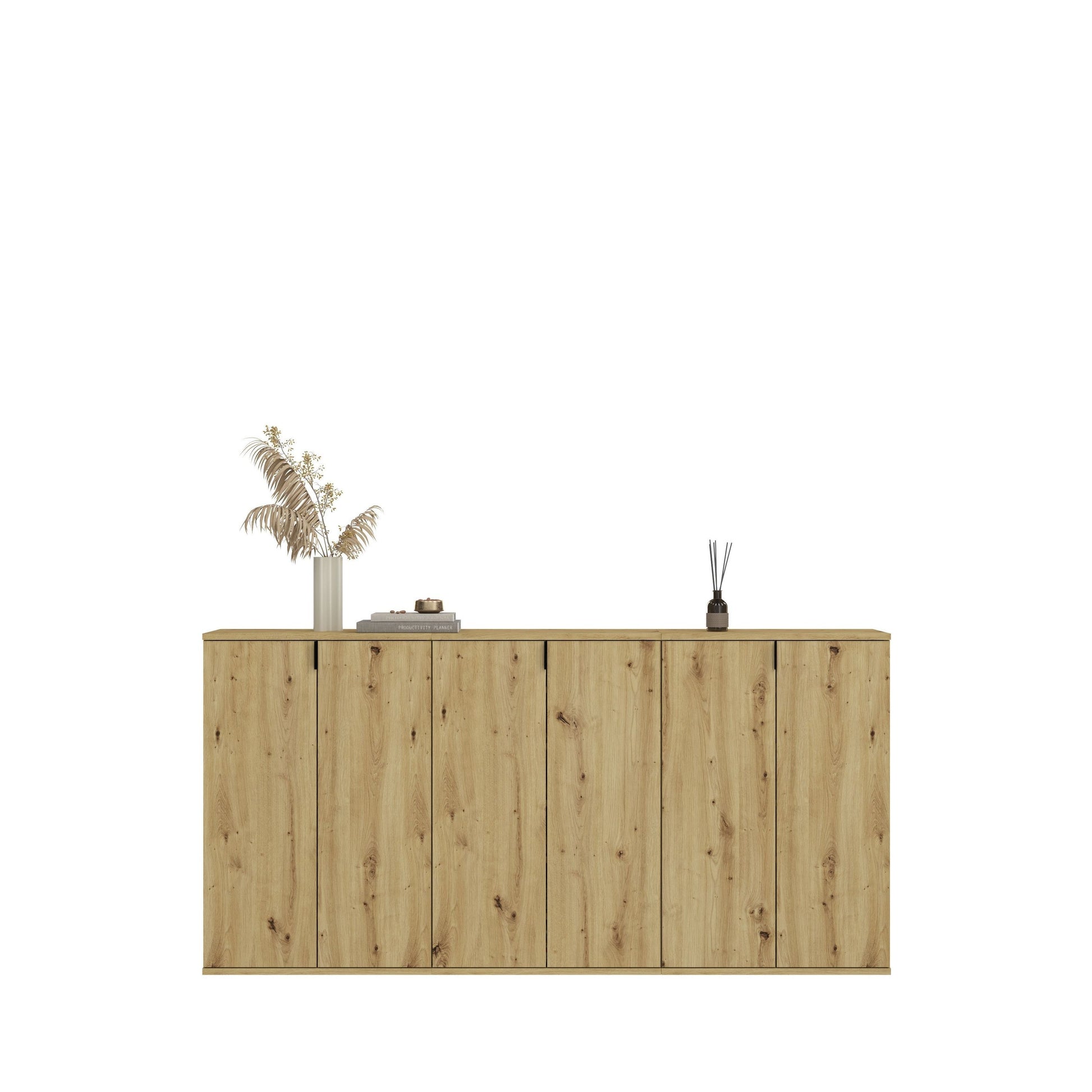 Kommoden-Set mit Türen, Artisan Eiche Nachbildung, Frontansicht