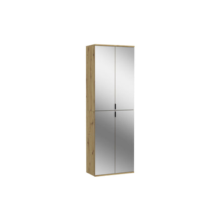 Spiegelschrank mit Spiegelglas und Griffeinsatz, Korpus in Artisan-Eiche
