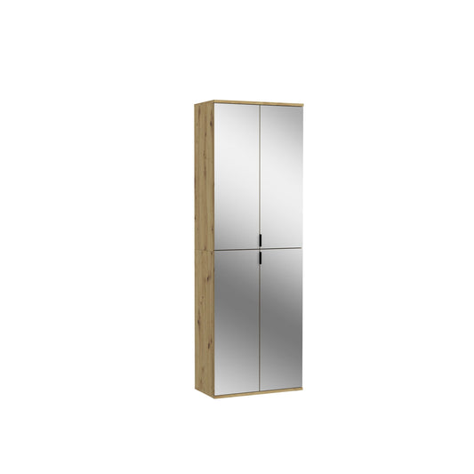 Spiegelschrank mit Spiegelglas und Griffeinsatz, Korpus in Artisan-Eiche