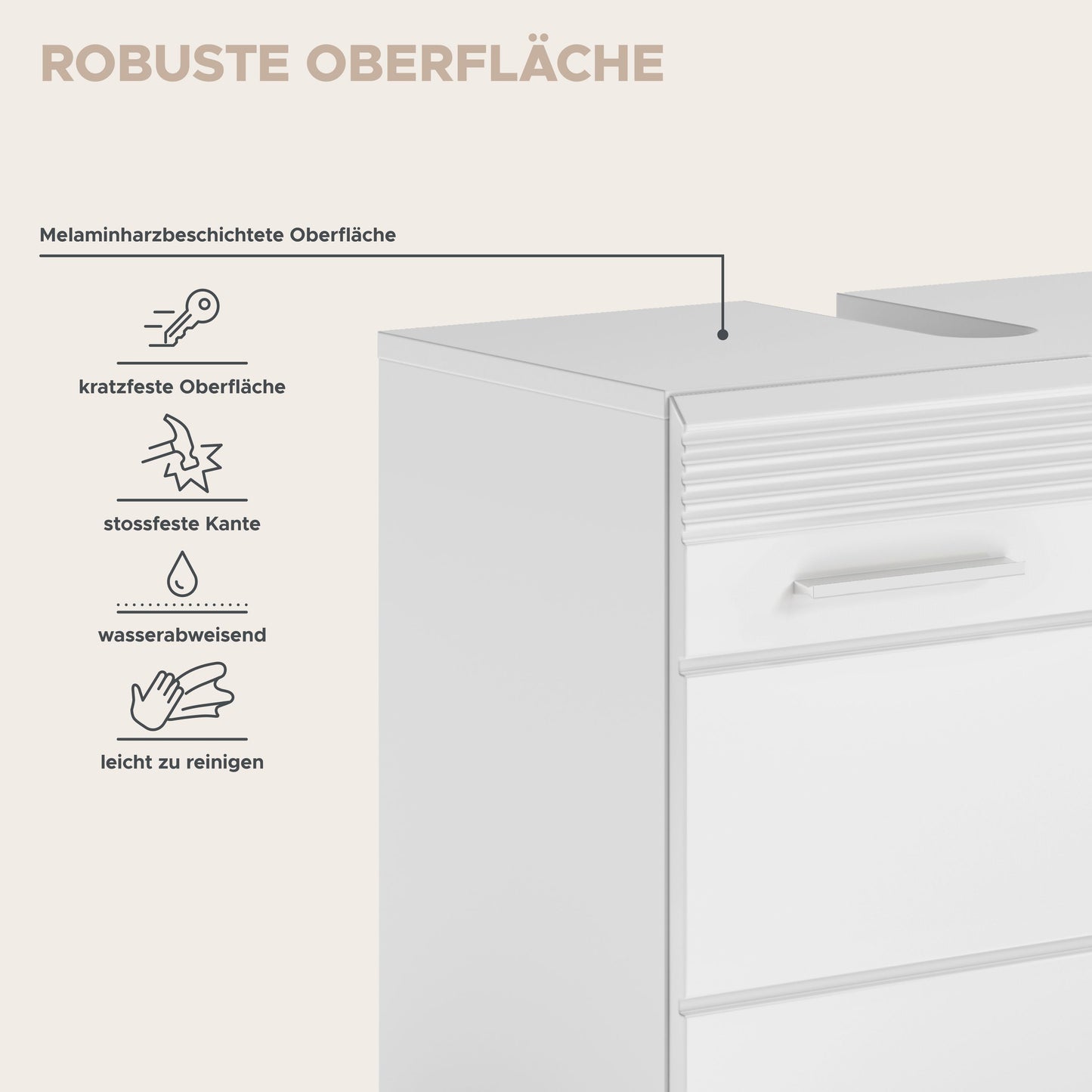 Homes & Jones Badezimmermöbel Set 3tlg. mit Spiegelschrank, Hochschrank und WBU