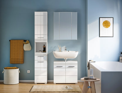 Homes & Jones Badezimmermöbel Set 3tlg. mit Spiegelschrank, Hochschrank und WBU