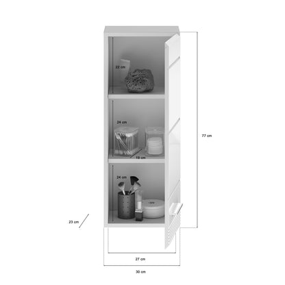 Homes & Jones Badezimmermöbel Set 4tlg. Hochglanz Front, Badezimmer-Set