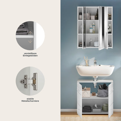 Homes & Jones Badezimmermöbel Set 2tlg. Hochglanz Front, Badezimmer-Set